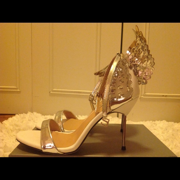 White & Silver "Angelic" Bai Beiai Stiletto Heels - Picture 3 of 8